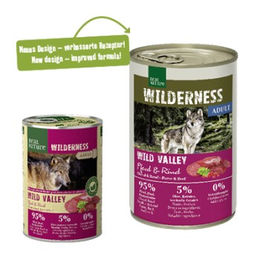 Produktbild von REAL NATURE WILDERNESS Nassfutter Hund Adult Wild Valley Stückchen in Sauce mit Pferd Rind Lachs Rentier Ente getreidefrei 6x400 g - 6 x 400 g
