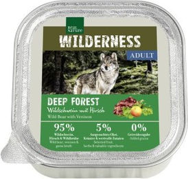 Produktbild von Real Nature Wilderness Nassfutter Hund Adult Wildschwein mit Hirsch Stückchen in Sauce Getreidefrei 32x100 g - 32 x 100 g