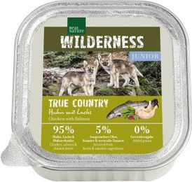 Produktbild von REAL NATURE WILDERNESS Nassfutter Hund Junior Huhn mit Lachs Getreidefrei 32x100 g - 32 x 100 g