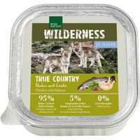 Produktbild von REAL NATURE WILDERNESS Nassfutter Hund Junior Huhn mit Lachs Getreidefrei 32x100 g - 32 x 100 g