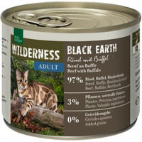 Produktbild von REAL NATURE WILDERNESS Nassfutter Katze Adult Black Earth Rind und Büffel Stückchen in Sauce getreidefrei 6x200 g - 6 x 200 g