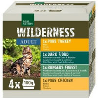 Produktbild von REAL NATURE WILDERNESS Nassfutter Katze Adult Getreidefrei mit hohem Fleischanteil 4x100 g