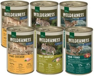 REAL NATURE WILDERNESS Nassfutter Katze Adult Getreidefrei mit hohem Fleischanteil 6x400 g Mixpaket - 6 x 400 g – Bild 1 von 2