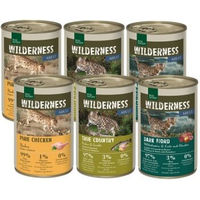 Produktbild von REAL NATURE WILDERNESS Nassfutter Katze Adult Getreidefrei mit hohem Fleischanteil 6x400 g Mixpaket - 6 x 400 g
