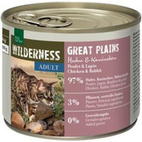 Produktbild von REAL NATURE WILDERNESS Nassfutter Katze Adult Great Plains Huhn und Kaninchen Stückchen in Sauce getreidefrei 6x200 g - 6 x 200 g