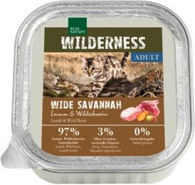 REAL NATURE WILDERNESS Nassfutter Katze Adult Wide Savannah Lamm und Wildschwein getreidefrei 16x100 g - 16 x 100 g – Bild 1 von 1