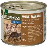 Produktbild von REAL NATURE WILDERNESS Nassfutter Katze Adult Wide Savannah Lamm und Wildschwein Stückchen in Sauce getreidefrei 6x200 g - 6 x 200 g