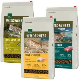 REAL NATURE WILDERNESS Trockenfutter Katze Adult Mixpaket mit Fisch Geflügel und Wild getreidefrei 3x2,5 kg – Bild 1 von 2