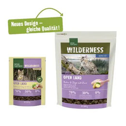 REAL NATURE WILDERNESS Trockenfutter Katze Adult Open Land mit Huhn Ziege und Gans getreidefrei 300 g – Bild 1 von 2