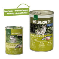 Produktbild von REAL NATURE WILDERNESS True Country Nassfutter Hund Adult Huhn und Lachs Getreidefrei Stückchen in Sauce 6x400 g - 6 x 400 g