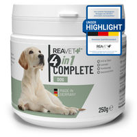 Produktbild von ReaVET 4in1 Complete Dog Pulver für erwachsene Hunde zur Unterstützung von Gelenken, Verdauung, Haut, Fell und Immunsystem 250g - 250 g