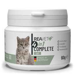 REAVET 4in1 Complete Katzen Pulver mit Vitaminen für Haut Fell Verdauung und Immunsystem 60g - 60 g – Bild 1 von 13