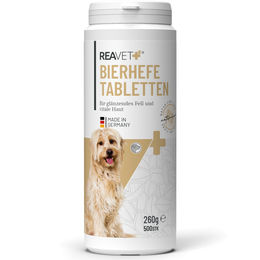 ReaVET Bierhefe-Tabletten für Hunde zur Unterstützung von Haut und Fell mit Vitaminen 500 Stück – Bild 1 von 13