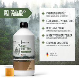 ReaVET Bio Barf Futteröl Lachs und Fisch für Hunde Adult 500ml Haut-Fell-Supplement - 1000 ml – Bild 1 von 8