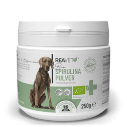 REAVET Bio Spirulina Pulver für Hunde und Katzen zur Immunstärkung sowie für Haut und Fell 250g - 250 g – Bild 1 von 6