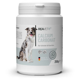 ReaVET Calcium Carbonat 250g Mineralfutter zur Nahrungsergänzung für Hunde und Katzen zur Unterstützung von Gelenken und Knochen - 250 g – Bild 1 von 13