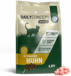 REAVET Dailyconcept Katzentrockenfutter Adult mit Huhn getreidefrei und monoproteinisch 4,5kg – Bild 1 von 2