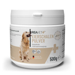 ReaVET Eierschalenpulver für Hunde und Katzen 500g – Natürliche Calciumquelle zur Unterstützung von Knochen und Zähnen - 500 g – Bild 1 von 5