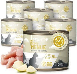 REAVET Feines Menü Wachtel Getreidefrei mit hohem Fleischanteil 6x200 g - 6 x 200 g – Bild 1 von 3