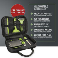 Produktbild von REAVET Fellpflege-Set für Hunde und Katzen aus Edelstahl 6-teilig mit Bürsten, Kamm, Krallenschere und Pflegetasche
