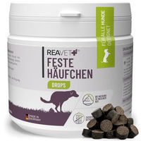 Produktbild von ReaVET Feste Häufchen Drops Hundesnack zur Unterstützung der Verdauung mit Insekten und Aktivkohle getreidefrei 350g