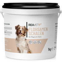 Produktbild von ReaVET Flohsamenschalen Pulver für Hunde, Katzen und Pferde zur Unterstützung von Magen-Darm und Verdauung 1kg - 1 kg