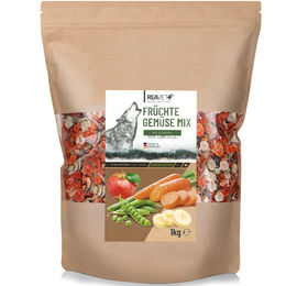 ReaVET Früchte und Gemüse Mix mit Kräutern 1kg Getreidefreie Gemüseflocken als Barf Zusatz für Hunde - 1 kg – Bild 1 von 9