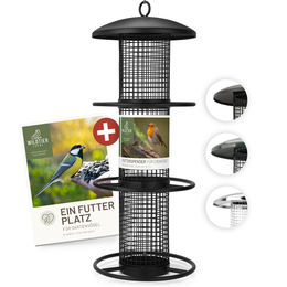 Produktbild von REAVET Futtersäule für Erdnüsse aus Metall Schwarz 35cm wetterfest