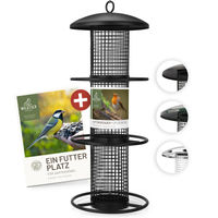 Produktbild von REAVET Futtersäule für Erdnüsse aus Metall Schwarz 35cm wetterfest