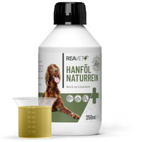 Produktbild von ReaVET Hanföl kaltgepresst 250 ml – Naturreines veganes Ergänzungsfuttermittel für Hunde, Katzen und Pferde zur Haut- und Fellpflege - 250 ml