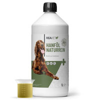 Produktbild von ReaVET Hanfsamenöl naturrein 1 Liter – Kaltgepresstes Ergänzungsfutter für Hunde, Katzen und Pferde zur Unterstützung von Haut, Fell und Gelenken - 1 l