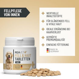 ReaVET Haut & Fell Tabletten für Hunde 120 Stück – Bild 1 von 4