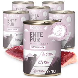 ReaVET Hund Nassfutter Ente Monoprotein Sensitive Stückchen in Sauce 6 x 400g - 6 x 400 g – Bild 1 von 4