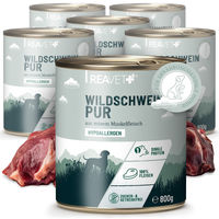 Produktbild von ReaVet Hund Nassfutter Wildschwein Monoprotein Stückchen in Sauce Sensitive 6 x 800g