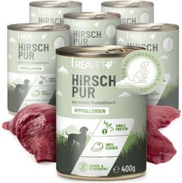 REAVET Hunde Nassfutter Hirsch Monoprotein Sensitive 6x400 g - 6 x 400 g – Bild 1 von 3