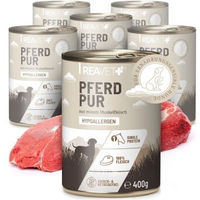 Produktbild von REAVET Hunde Nassfutter Pferd PUR Stückchen in Sauce Hypoallergen Monoprotein 6x400 g