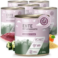 Produktbild von REAVET Hundefutter Ente mit Amaranth an Zucchini und Aprikose Stückchen in Sauce getreidefrei 6x800 g