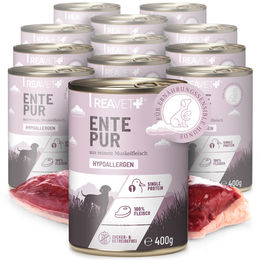 Produktbild von ReaVET Hundefutter Ente Monoprotein Getreidefrei & Hypoallergen 12 x 400g - 12 x 400 g