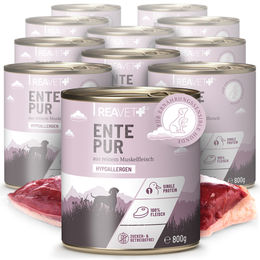 Produktbild von REAVET Hundefutter Ente Stückchen in Sauce 12 x 800g getreidefrei hypoallergen - 12 x 800 g