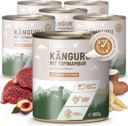 REAVET Hundefutter Känguru mit Topinambur, Pastinake und Pflaume, hoher Fleischanteil, 6 x 800g – Bild 1 von 2