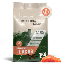 Produktbild von REAVET Hundefutter Lachs Adult Hypoallergen Monoprotein 1kg