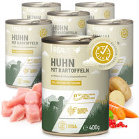 Produktbild von REAVET Hundefutter Nass Huhn mit Naturreis für Adult Getreidefrei ohne Konservierungsstoffe 6 x 800g - 6 x 800 g