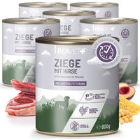 Produktbild von REAVET Hundefutter Nass Ziege mit Hirse Kichererbsen und Pflaume Getreidefrei ohne Zucker Adult 6 x 800g - 6 x 800 g