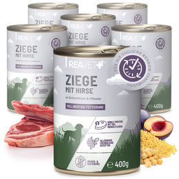 REAVET Hundefutter Nass Ziege Stückchen in Sauce Getreidefrei und Glutenfrei Adult 6 x 400g - 6 x 400 g – Bild 1 von 4