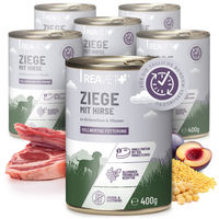Produktbild von REAVET Hundefutter Nass Ziege Stückchen in Sauce Getreidefrei und Glutenfrei Adult 6 x 400g - 6 x 400 g