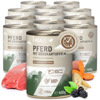 Produktbild von ReaVet Hundefutter Pferd mit Süßkartoffeln an Pastinaken und Brombeeren 12 x 400g - 12 x 400 g