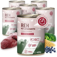 Produktbild von ReaVET Hundefutter Reh mit Amaranth an Brokkoli und Heidelbeere 6x400 g