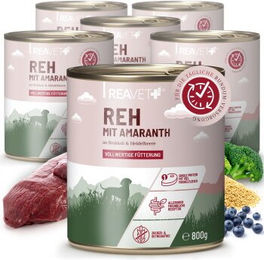 ReaVET Hundefutter Reh mit Amaranth an Brokkoli und Heidelbeere 6x800 g – Bild 1 von 1
