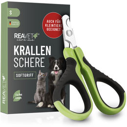 REAVET Krallenschere S aus Edelstahl in Grün für Katzen, kleine Hunde und Welpen – Bild 1 von 6