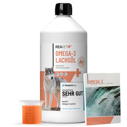 ReaVET Lachsöl für Hunde mit Omega 3 und 6 zur Unterstützung von Haut, Fell, Gelenken und Herz 1 Liter - 1 l – Bild 1 von 13